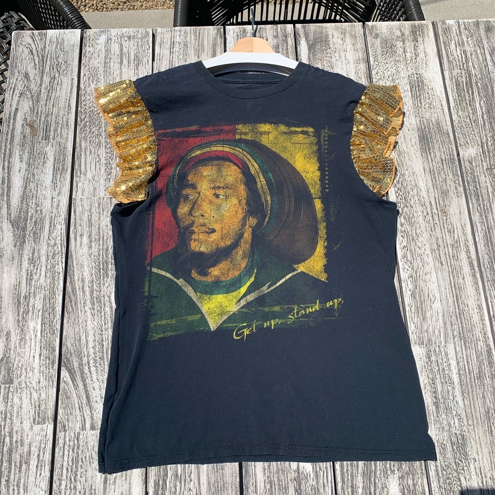 Upcycled Bob Marley Graphic Tee